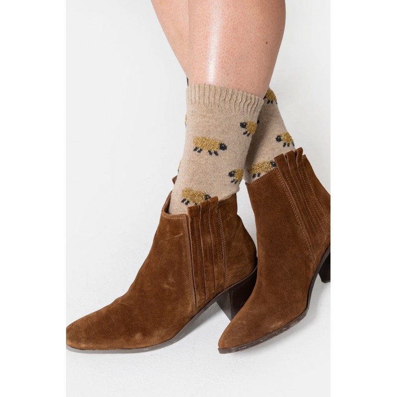 Chaussettes motif beige