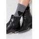 Chaussettes motif cœur gris