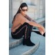 Legging noir avec bande léopard
