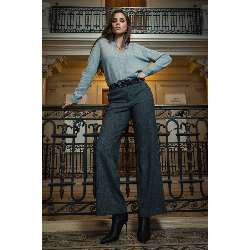 Pantalon en maille noir et blanc