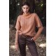 Pull avec manchettes amovibles saumon