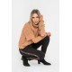 Pull avec manchettes amovibles saumon