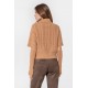 Pull avec manchettes amovibles saumon