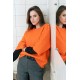 Pull oversized manche courte orange
