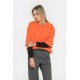 Pull oversized manche courte orange