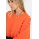 Pull oversized manche courte orange