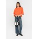 Pull oversized manche courte orange