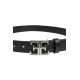 Ceinture cuir motif croco noir