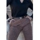 Ceinture cuir motif croco noir