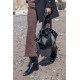Sac en cuir grainé noir