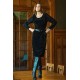 Robe midi en velour noir