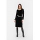 Robe midi en velour noir
