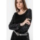 Robe midi en velour noir