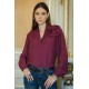Blouse à grosse fleur lie de vin