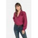 Blouse à grosse fleur lie de vin