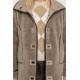 Manteau moutonné coloris taupe