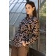 Chemise imprimé baroque noir et bordeaux