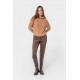 Pantalon suédé coloris taupe