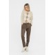 Pantalon suédé coloris taupe