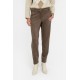 Pantalon suédé coloris taupe