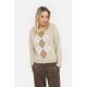 Pull esprit collège crème