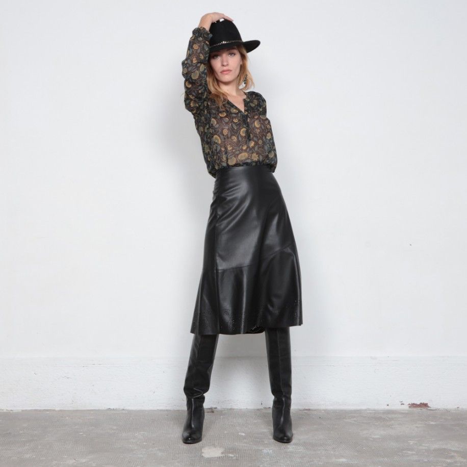jupe cuir noir