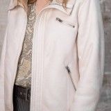 Blouson bombardier zippé en fausse peau lainée