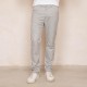 Pantalon gris clair à carreaux droit et confortable en polyester recyclé