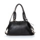 Sac bowling noir en cuir grainé souple