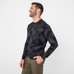 Palm print jumper in responsible cotton