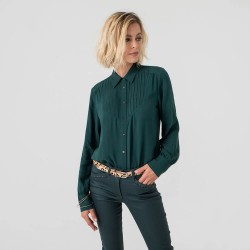 Chemise vert émeraude en viscose durable