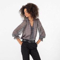 Prince of Wales check blouse