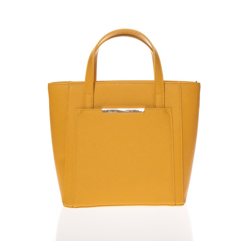 Sac rectangulaire jaune pop à anses amovibles