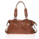 Sac bowling en cuir souple et grainé camel