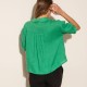 Chemise coupe droite verte 100% lin