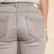 Pantalon coupe slim gris argent en coton responsable