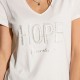 Tee-shirt "Hope" en brolerie perlée couleur écru