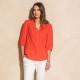Chemise coquelicot avec  broderie anglaise 100% coton responsable