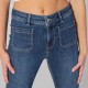 Jean Bootcut bleu foncé denim stretch