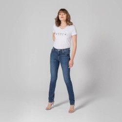 Dunkelblaue Push-up-Jeans aus umweltfreundlichem, formendem Stretchmaterial