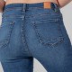 Jean slim 7/8 ème bleu moyen en denim powerstretch gainant