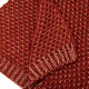 Écharpe rouge hermès tricotée et fils dorés
