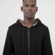 Gilet à capuche inspiration hoodie noir et beige 100% coton responsable