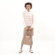 Pull sans manches écru en fil chenille et rayures doreés en polyester recyclé