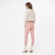 Pantalon coupe slim taille basse teinture vintage rose
