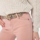 Pantalon coupe slim taille basse teinture vintage rose