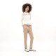 Pantalon coupe cigarette coloris capuccino en polyester recyclé