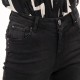 Jean noir forme flare cropped 7/8ème effet rock en coton responsable