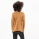 Pull ample coloris ocre avec bande fantaisie lurex