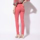 Pantalon coupe slim rose indien en lyocell